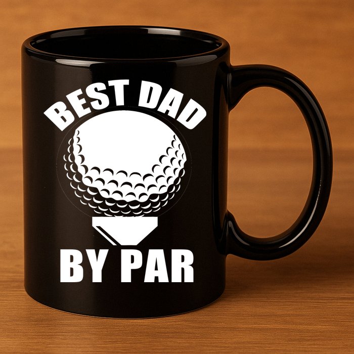 Best Dad By Par Funny Golf Dad 11oz C Handle Ceramic Mug