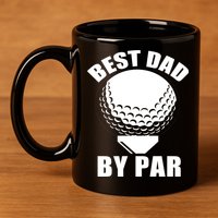 Best Dad By Par Funny Golf Dad 11oz C Handle Ceramic Mug