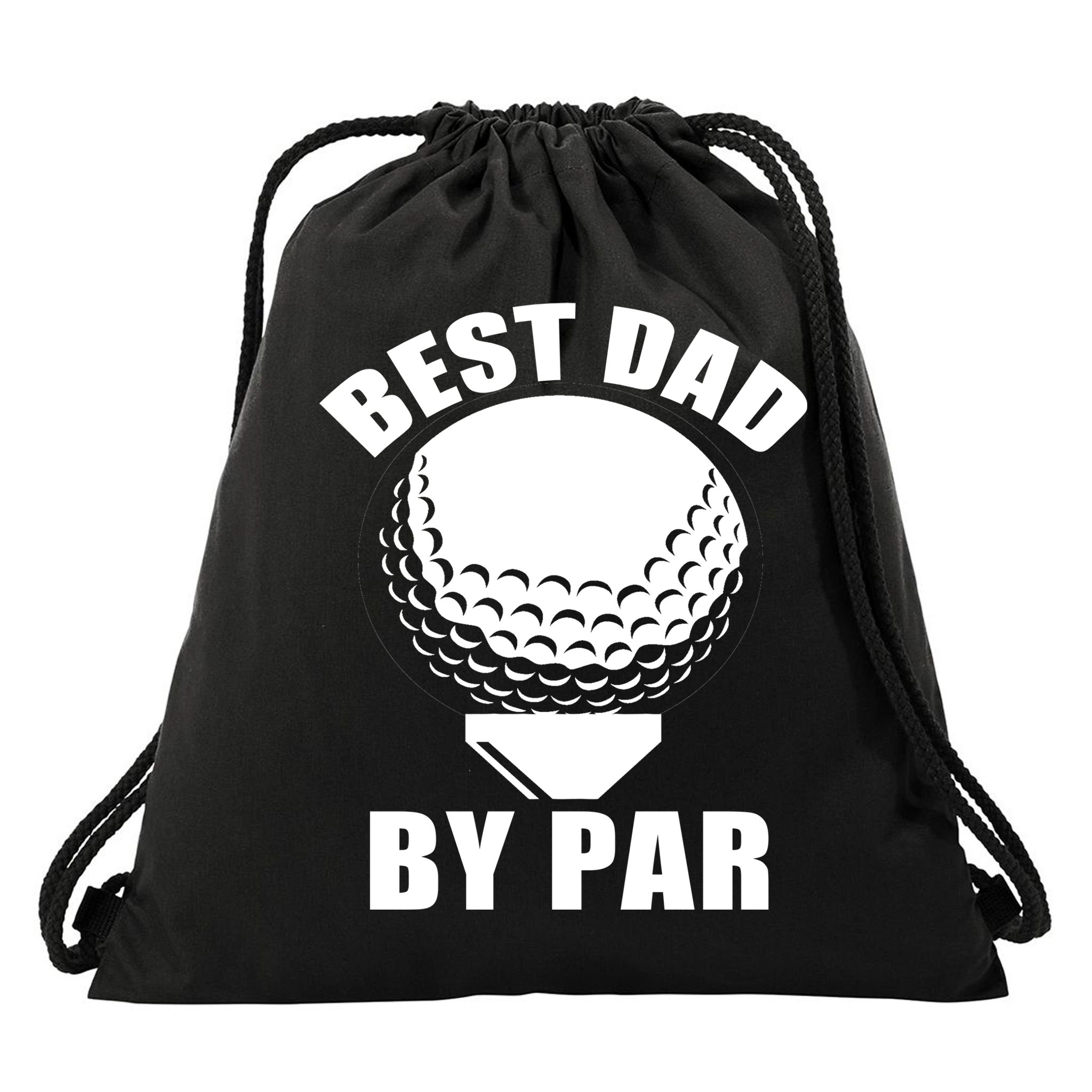 Best Dad By Par Funny Golf Dad Drawstring Bag