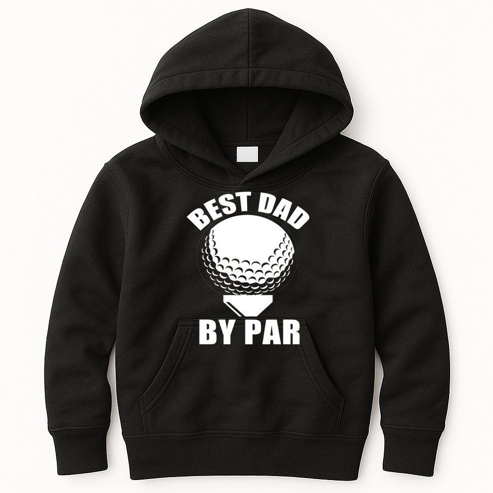 Best Dad By Par Funny Golf Dad Kids Hoodie