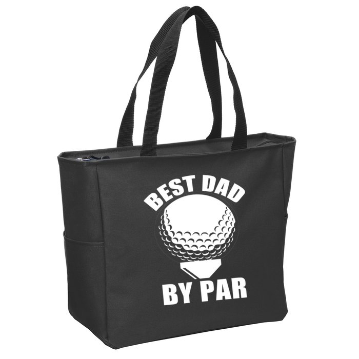 Best Dad By Par Funny Golf Dad Zip Tote Bag