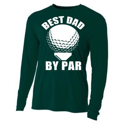 Best Dad By Par Funny Golf Dad Cooling Performance Long Sleeve Crew