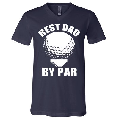 Best Dad By Par Funny Golf Dad V-Neck T-Shirt