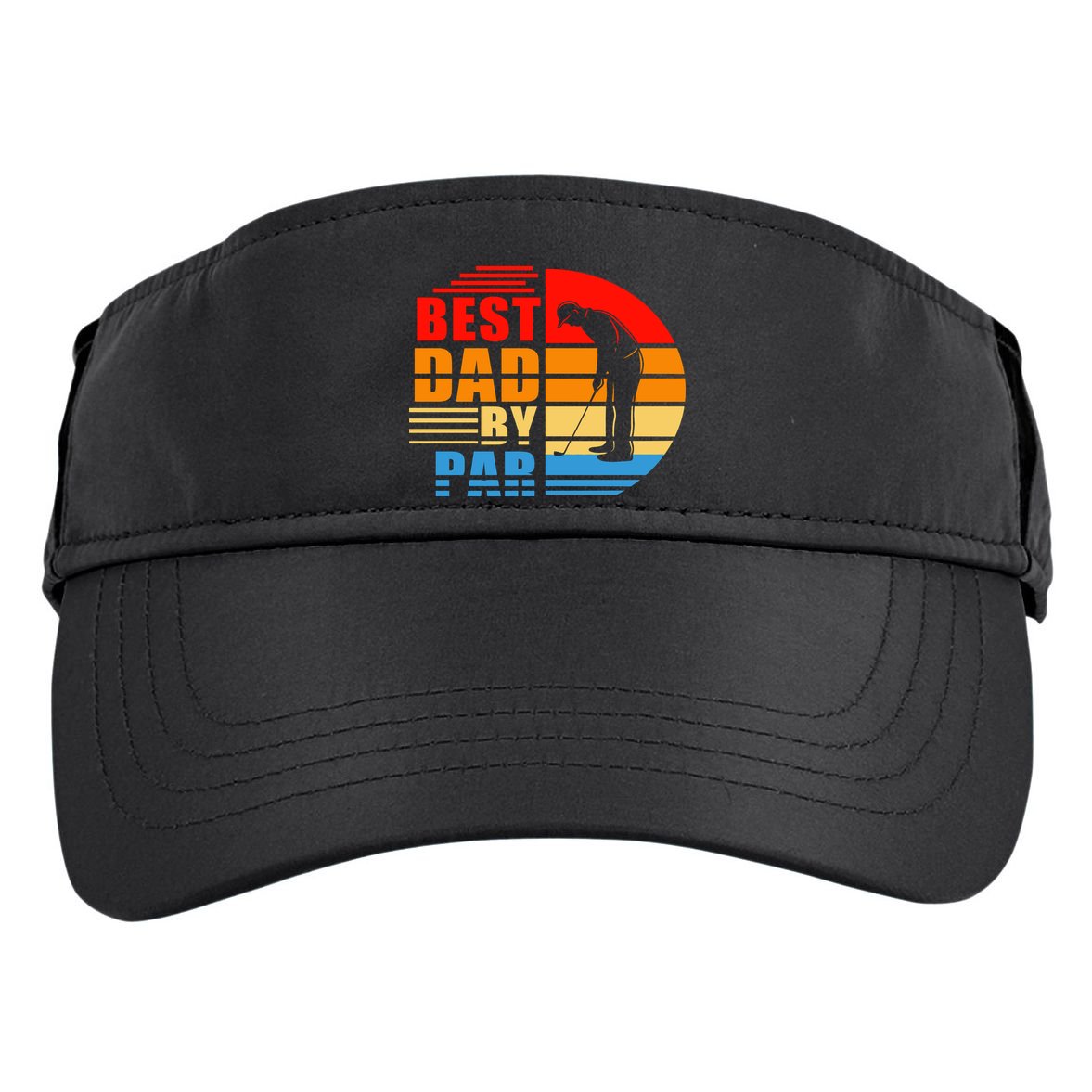 Best Dad By Par Retro Golf Sunset Adult Drive Performance Visor