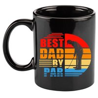 Best Dad By Par Retro Golf Sunset 11oz C Handle Ceramic Mug