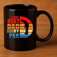 Best Dad By Par Retro Golf Sunset 11oz C Handle Ceramic Mug