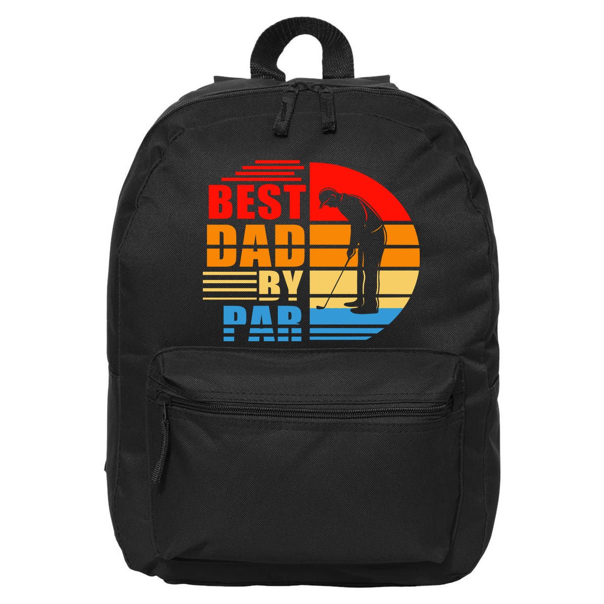 Best Dad By Par Retro Golf Sunset 16 in Basic Backpack