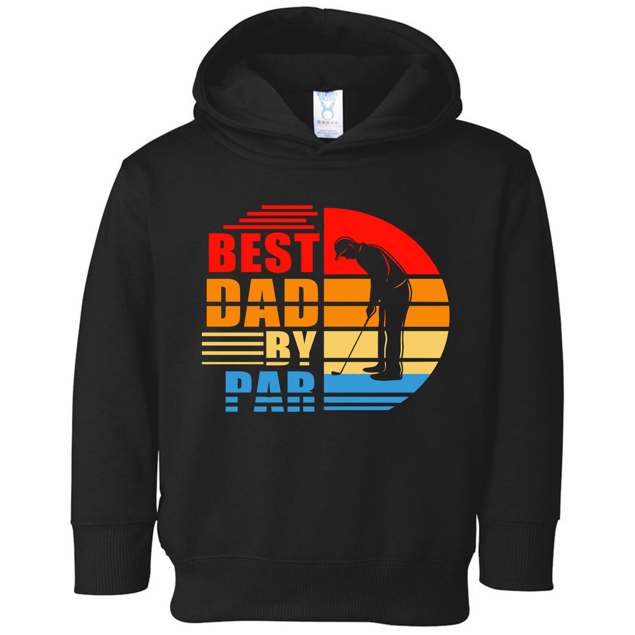 Best Dad By Par Retro Golf Sunset Toddler Hoodie