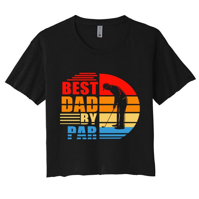 Best Dad By Par Retro Golf Sunset Crop Top