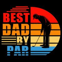 Best Dad By Par Retro Golf Sunset Women's V-Neck T-Shirt
