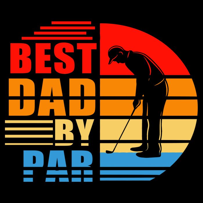 Best Dad By Par Retro Golf Sunset Women's V-Neck T-Shirt