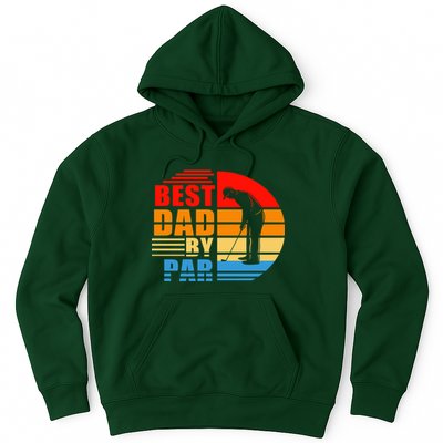 Best Dad By Par Retro Golf Sunset Hoodie