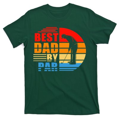 Best Dad By Par Retro Golf Sunset T-Shirt