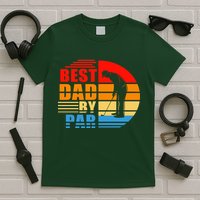 Best Dad By Par Retro Golf Sunset T-Shirt