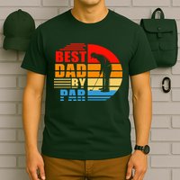 Best Dad By Par Retro Golf Sunset T-Shirt