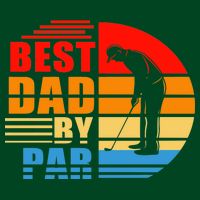 Best Dad By Par Retro Golf Sunset T-Shirt