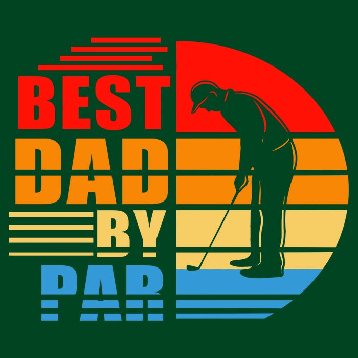 Best Dad By Par Retro Golf Sunset T-Shirt