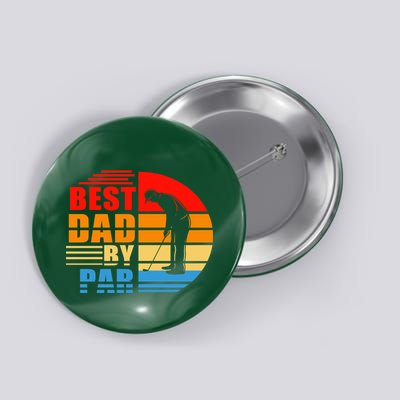 Best Dad By Par Retro Golf Sunset Button
