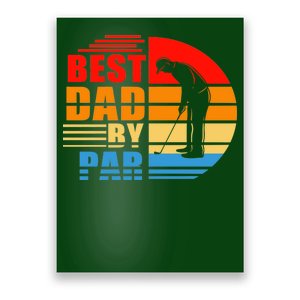 Best Dad By Par Retro Golf Sunset Poster