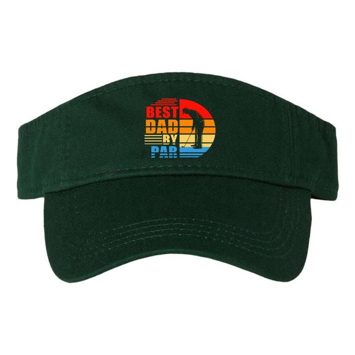 Best Dad By Par Retro Golf Sunset Valucap Bio-Washed Visor