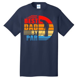 Best Dad By Par Retro Golf Sunset Tall T-Shirt