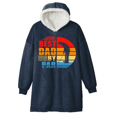 Best Dad By Par Retro Golf Sunset Hooded Wearable Blanket