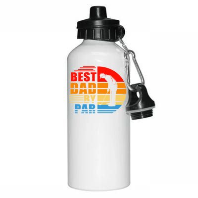 Best Dad By Par Retro Golf Sunset Aluminum Water Bottle