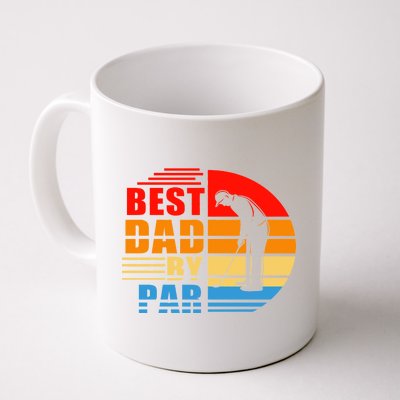 Best Dad By Par Retro Golf Sunset Coffee Mug