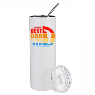 Best Dad By Par Retro Golf Sunset Stainless Steel Tumbler