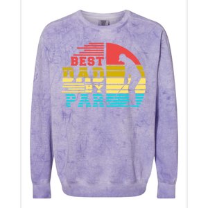 Best Dad By Par Retro Sunset Colorblast Crewneck Sweatshirt