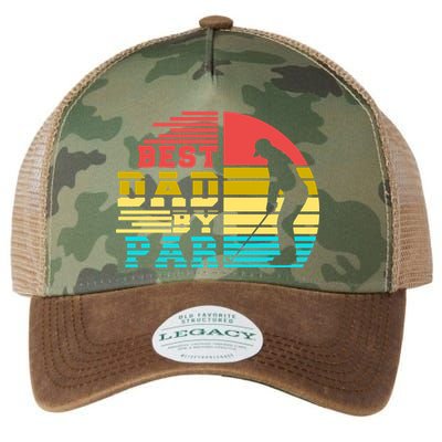 Best Dad By Par Retro Sunset Legacy Tie Dye Trucker Hat