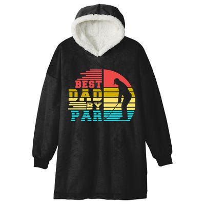Best Dad By Par Retro Sunset Hooded Wearable Blanket