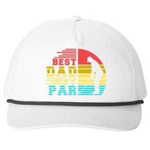 Best Dad By Par Retro Sunset Snapback Five-Panel Rope Hat