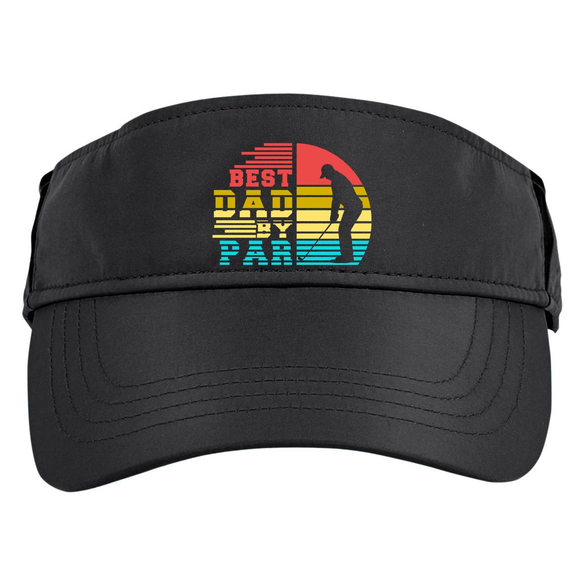 Best Dad By Par Retro Sunset Adult Drive Performance Visor