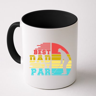 Best Dad By Par Retro Sunset Mug