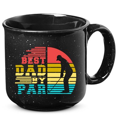 Best Dad By Par Retro Sunset 15oz Campfire Ceramic Mug
