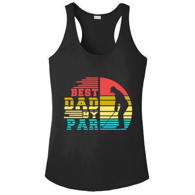 Best Dad By Par Retro Sunset Ladies PosiCharge Competitor Racerback Tank