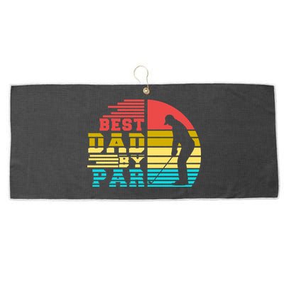 Best Dad By Par Retro Sunset Large Microfiber Waffle Golf Towel