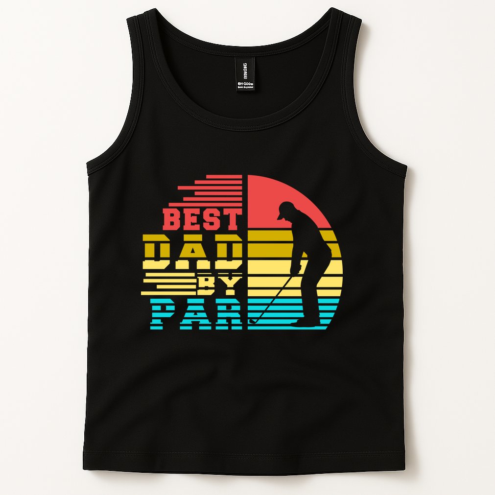 Best Dad By Par Retro Sunset Tank Top