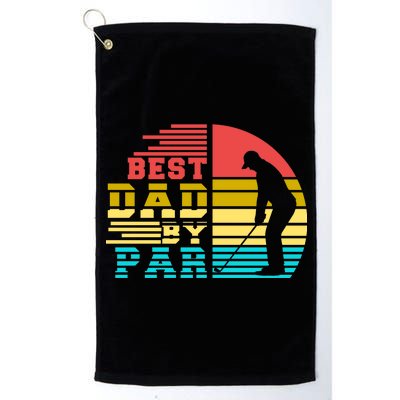 Best Dad By Par Retro Sunset Platinum Collection Golf Towel