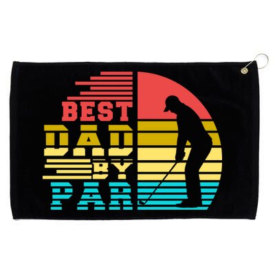 Best Dad By Par Retro Sunset Grommeted Golf Towel