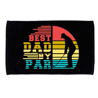 Best Dad By Par Retro Sunset Microfiber Hand Towel