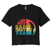Best Dad By Par Retro Sunset Women's Crop Top Tee