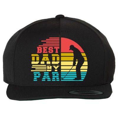 Best Dad By Par Retro Sunset Wool Snapback Cap