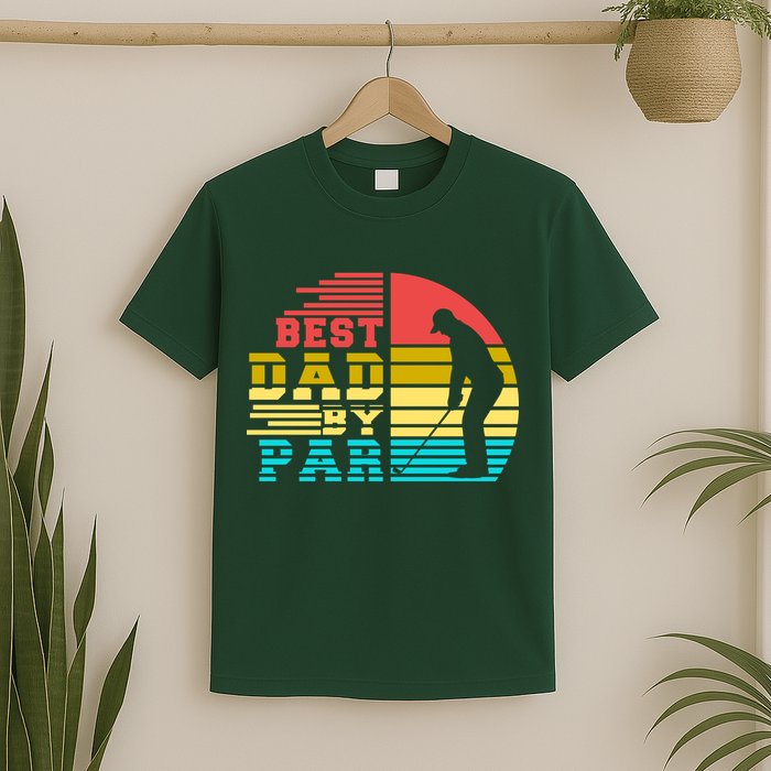 Best Dad By Par Retro Sunset T-Shirt