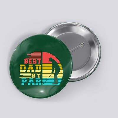 Best Dad By Par Retro Sunset Button