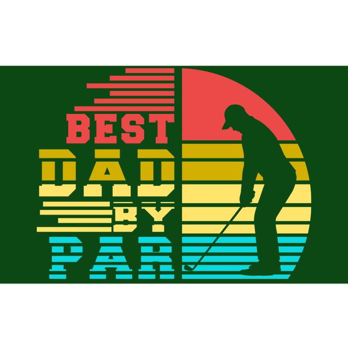 Best Dad By Par Retro Sunset Bumper Sticker