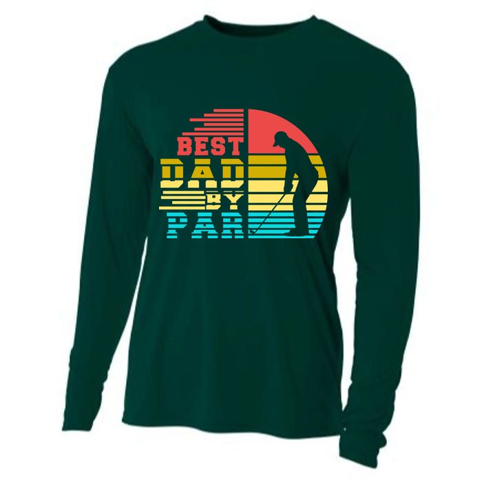 Best Dad By Par Retro Sunset Cooling Performance Long Sleeve Crew