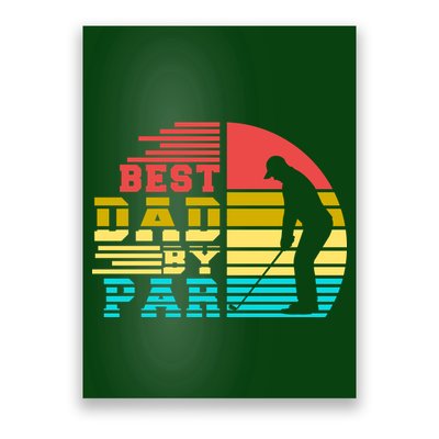 Best Dad By Par Retro Sunset Poster