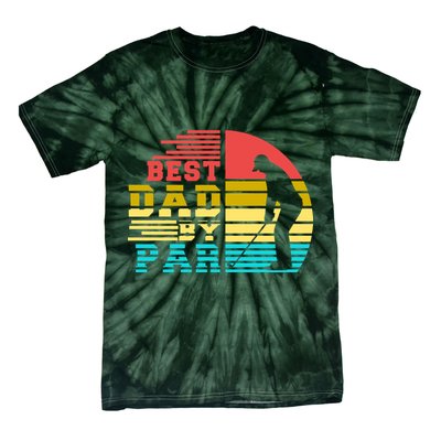 Best Dad By Par Retro Sunset Tie-Dye T-Shirt